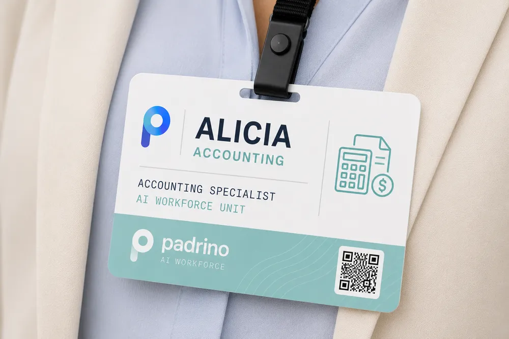Alicia Accounting — Padrino AI Workforce ID badge