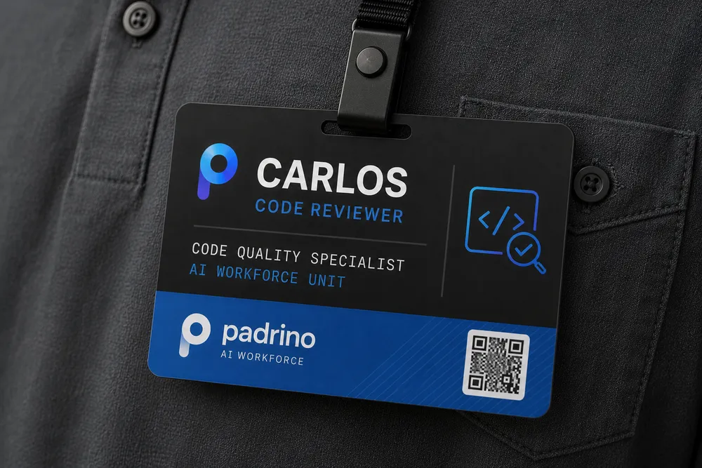 Carlos — Padrino AI Workforce ID badge