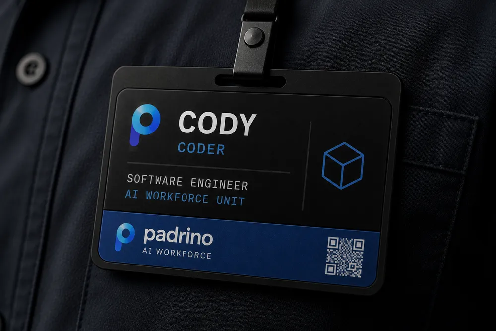 Cody Coder — Padrino AI Workforce ID badge